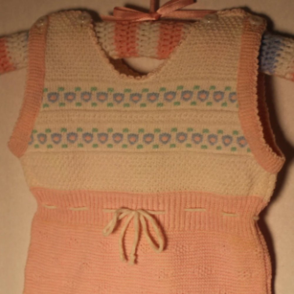 Vintage Knitted Girl's Romper